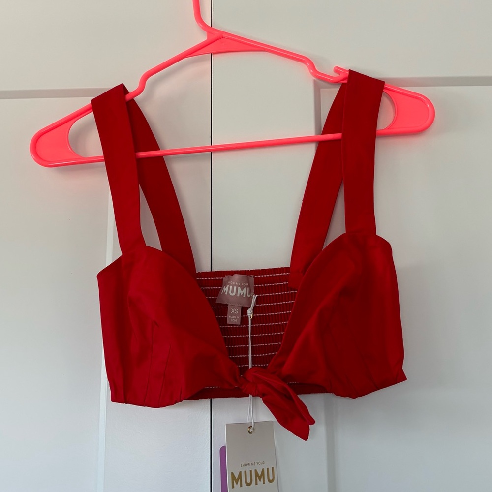 Red tie top show me your MuMu. NWT.